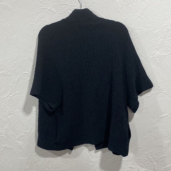 Eileen Fisher Black Silk Blend Sheen Jacquard Jacket Size Small - Picture 6 of 6